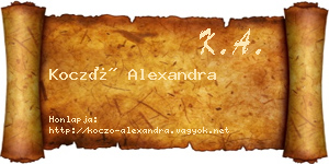 Koczó Alexandra névjegykártya